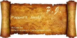Pappert Jenő névjegykártya