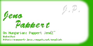 jeno pappert business card